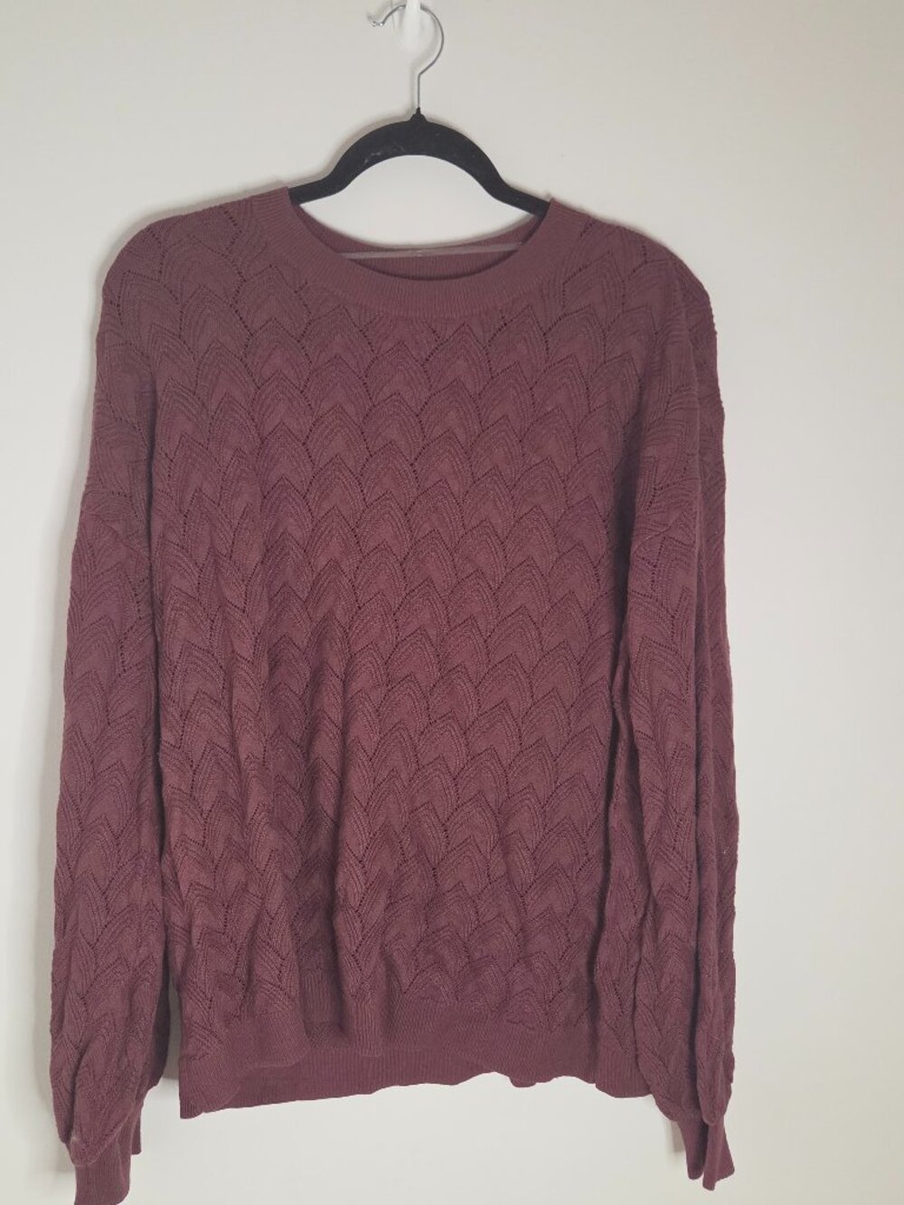 Textured Crew Neck Sweater XL